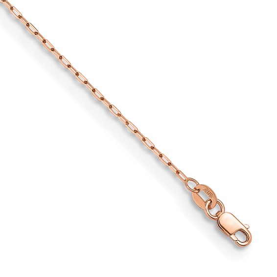 Herco Gold Solid Diamond-Cut Flat Oval Link Chain