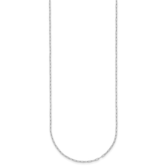 Herco 18K White Gold Rhodium-plated Polished 1.4mm Solid Oval Link 16 Inch Chain
