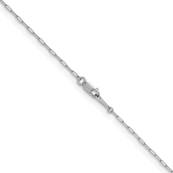 Herco 18K White Gold Rhodium-plated Polished 1.4mm Solid Oval Link 16 Inch Chain