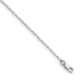 Herco 18K White Gold Rhodium-plated Polished 1.4mm Solid Oval Link 20 Inch Chain