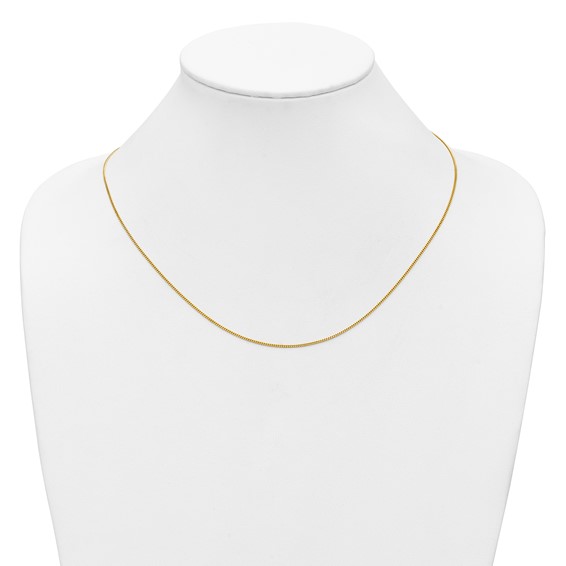 Herco 18K Polished 1.2mm Solid Curb 18+1+1 Inch Chain