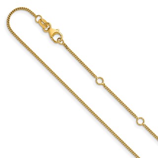 Herco 18K Polished 1.2mm Solid Curb 16+1+1 Inch Chain
