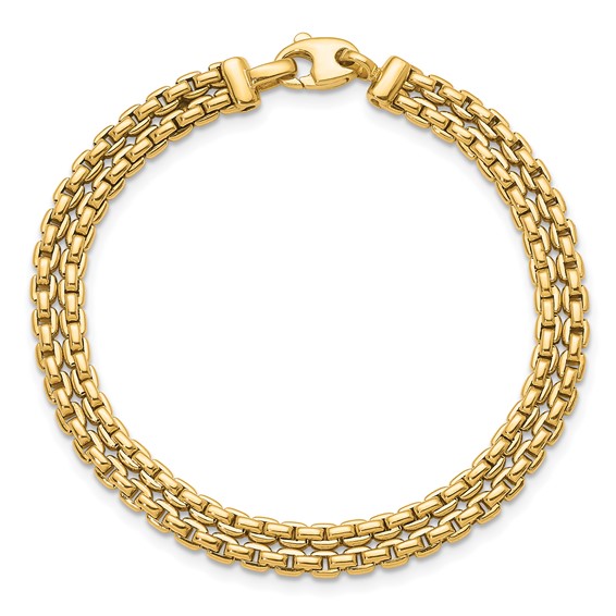 Herco 18K Polished Fancy 2-Strand Cable Link Bracelet