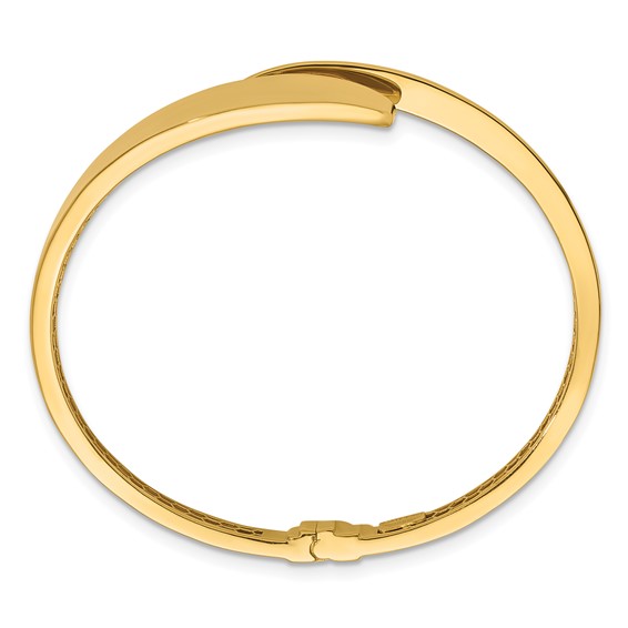 Herco 18K Polished Curved Bypass Hinged Bangle