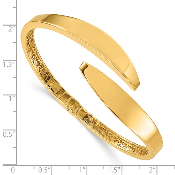 Herco 18K Polished Curved Bypass Hinged Bangle
