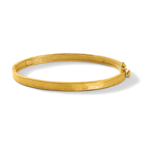 Herco 18K Satin & Textured Solid Hinged Bangles