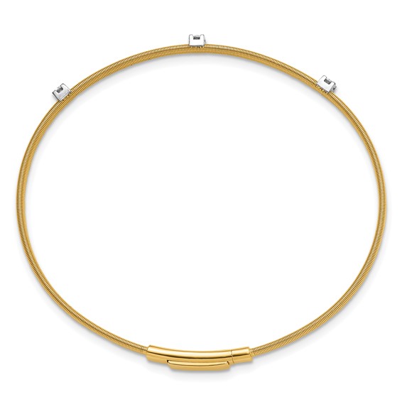 Herco 18K Two-tone Polished and Textured Diamond Bracelet