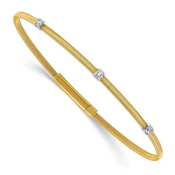 Herco 18K Two-tone Polished and Textured Diamond Bracelet