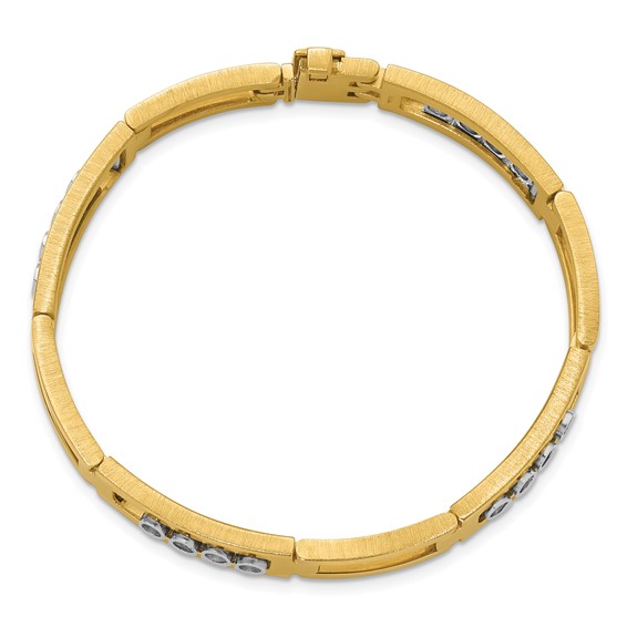Herco 18K Polished and Satin Moveable Bezel Fancy Bracelet Mounting