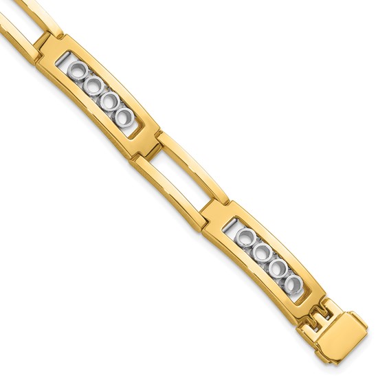 Herco 18K Polished and Satin Moveable Bezel Fancy Bracelet Mounting