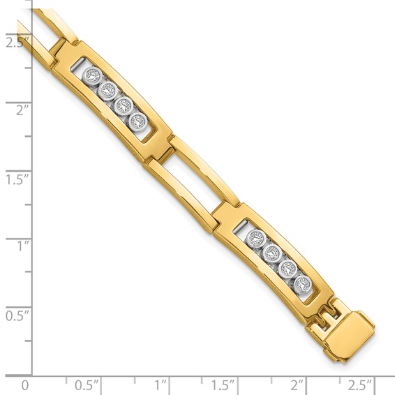 Herco 18K with White Rhodium Polished and Satin Moveable Diamond Bezel Fancy Bracelet