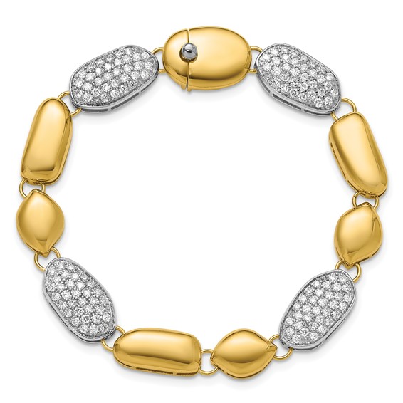 Herco 18K Two-tone Polished Diamond Fancy Bracelet