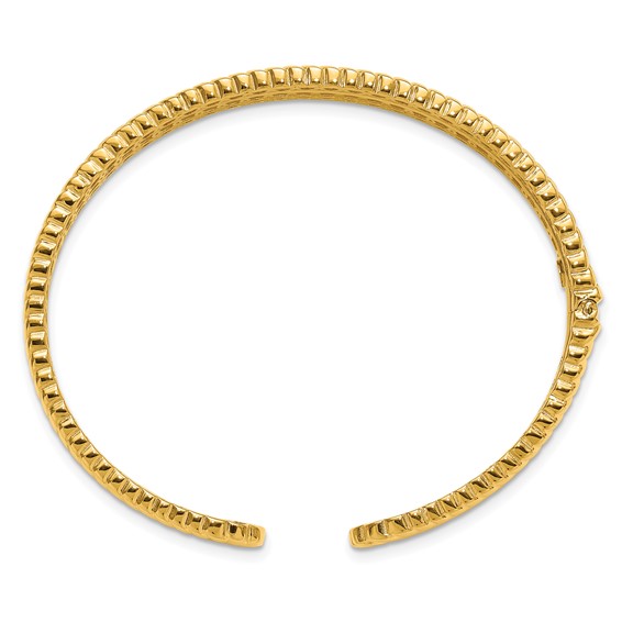 Herco 18K Polished and Twisted Hinged Cuff Bangle