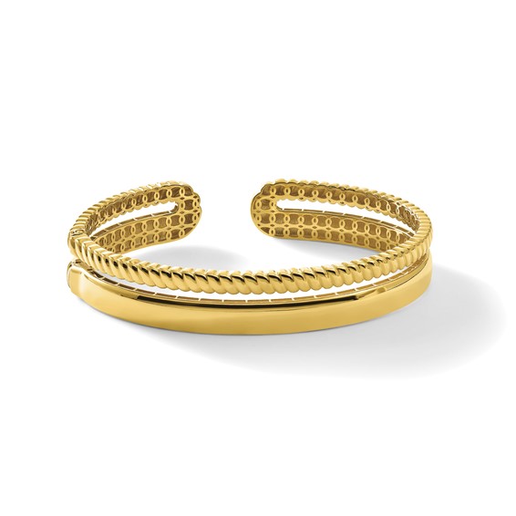 Herco 18K Polished and Twisted Hinged Cuff Bangle