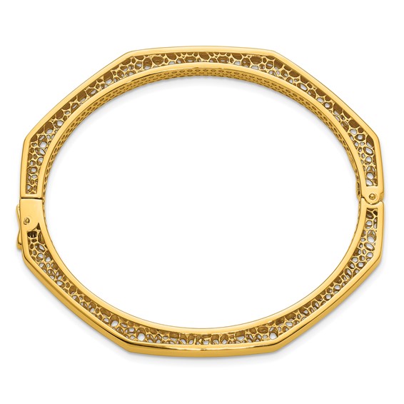 Herco 18K Polished Fancy 4.5mm Octagonal Hinged Bangle