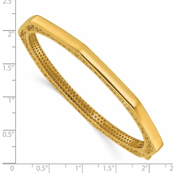 Herco 18K Polished Fancy 4.5mm Octagonal Hinged Bangle