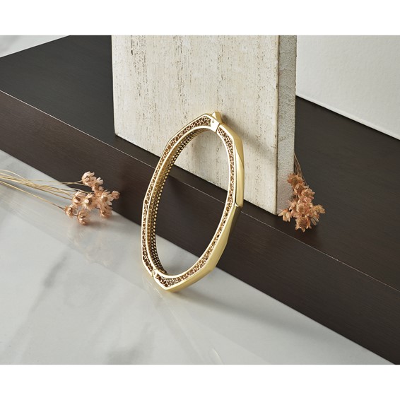 Herco 18K Polished Fancy 4.5mm Octagonal Hinged Bangle