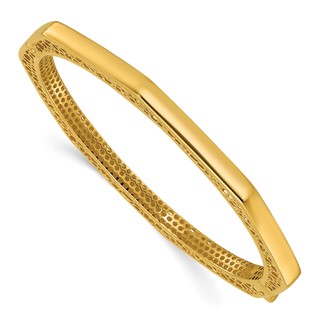 Herco 18K Polished Fancy 4.5mm Octagonal Hinged Bangle