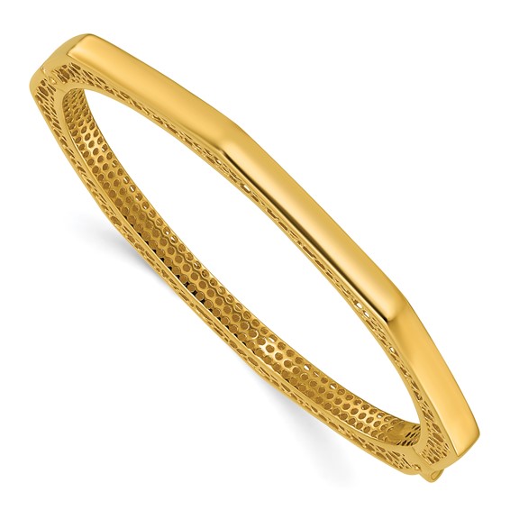 Herco 18K Polished Fancy 4.5mm Octagonal Hinged Bangle