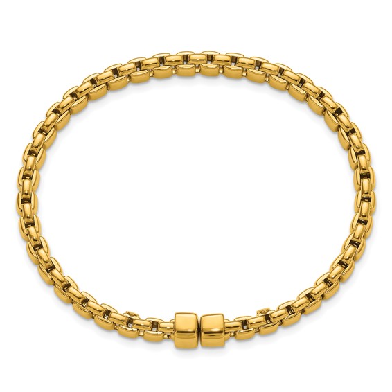 Herco 18K Polished 6.0mm Round Box Link Cuff Bangle