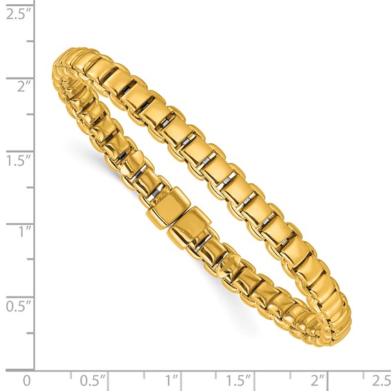 Herco 18K Polished 6.0mm Round Box Link Cuff Bangle