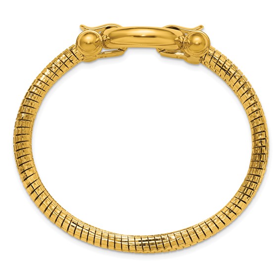 Herco 18K Polished and Diamond-cut Fancy Circle Link Bangle