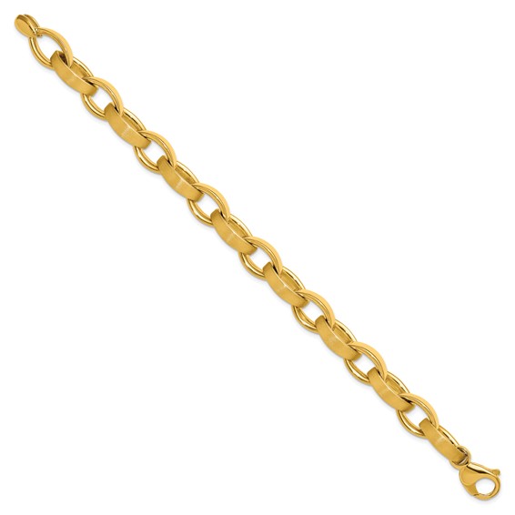 Herco 18K Polished and Brushed 10.0mm Navette Link 8 Inch Bracelet