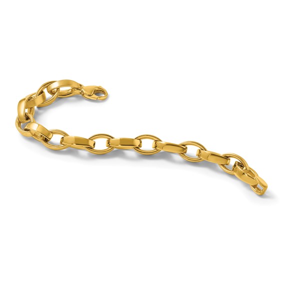 Herco 18K Polished and Brushed 10.0mm Navette Link 8 Inch Bracelet