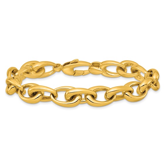 Herco 18K Polished 10.25mm Tapered Oval Link 8.25 Inch Bracelet