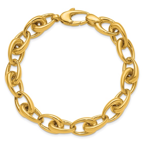 Herco 18K Polished 10.25mm Tapered Oval Link 8.25 Inch Bracelet