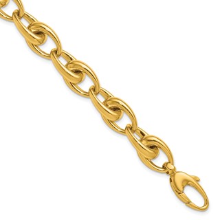 Herco 18K Polished 10.25mm Tapered Oval Link 8.25 Inch Bracelet
