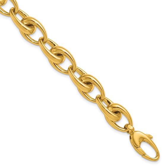 Herco 18K Polished 10.25mm Tapered Oval Link 8.25 Inch Bracelet