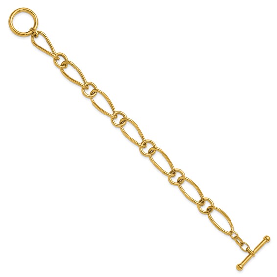 Herco 18K Polished Fancy Link Toggle 7.75 Inch Bracelet