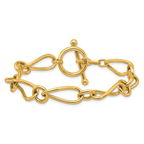 Herco 18K Polished Fancy Link Toggle 7.75 Inch Bracelet