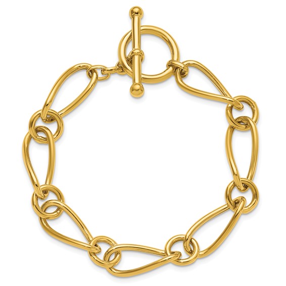 Herco 18K Polished Fancy Link Toggle 7.75 Inch Bracelet