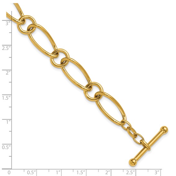 Herco 18K Polished Fancy Link Toggle 7.75 Inch Bracelet