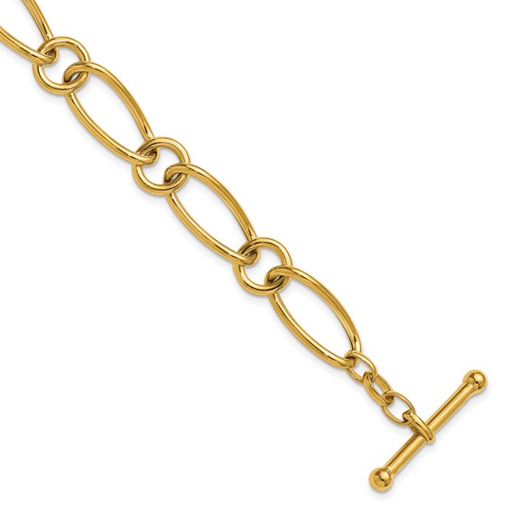 Herco 18K Polished Fancy Link Toggle 7.75 Inch Bracelet
