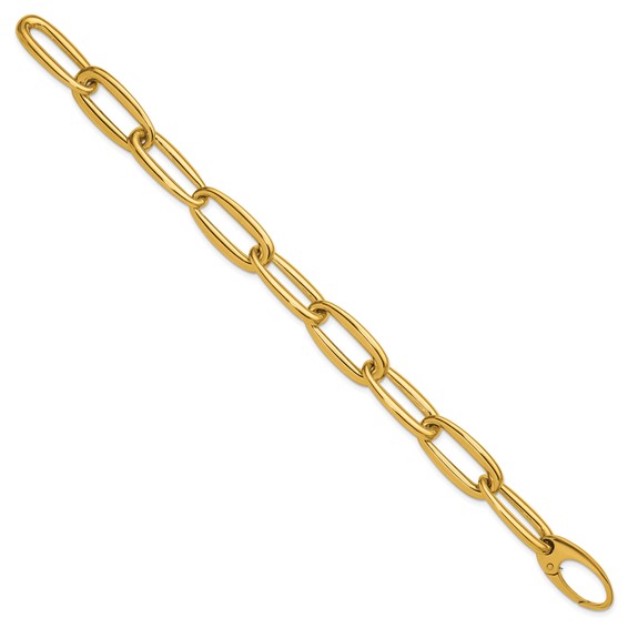 Herco 18K Polished 11.3mm Elongated Oval Link 7.75 Inch Bracelet