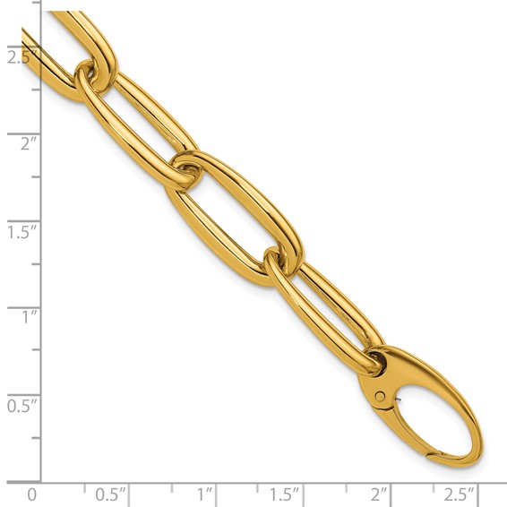 Herco 18K Polished 11.3mm Elongated Oval Link 7.75 Inch Bracelet