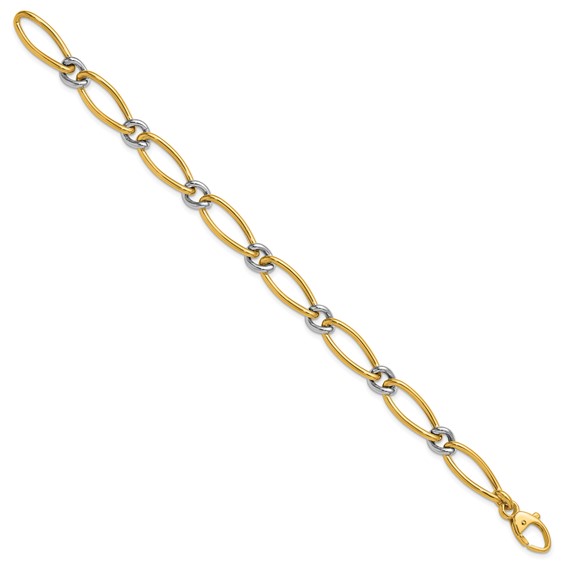 Herco 18K Two-tone Polished 8.0mm Fancy Link 7.5 Inch Bracelet