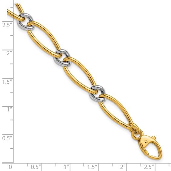 Herco 18K Two-tone Polished 8.0mm Fancy Link 7.5 Inch Bracelet