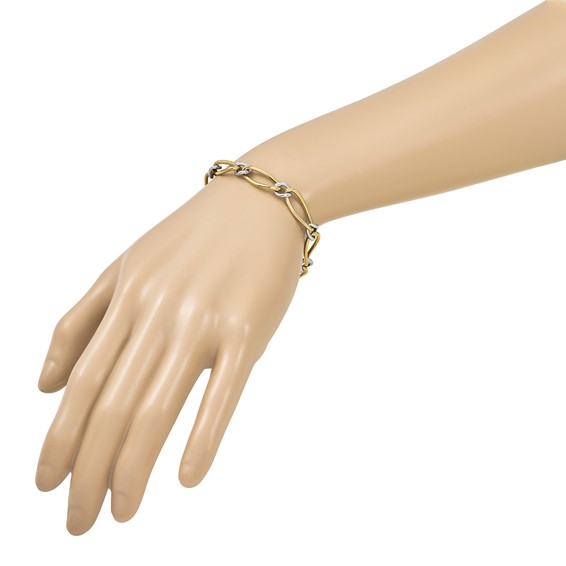 Herco 18K Two-tone Polished 8.0mm Fancy Link 7.5 Inch Bracelet