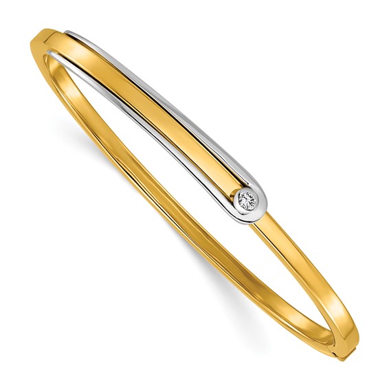 HERCO Gold Diamond Hinged Bangles