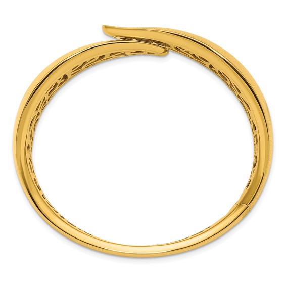 Herco 18K Polished and Brushed Fancy Hinged Bangle