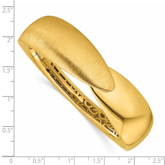 Herco 18K Polished and Brushed Fancy Hinged Bangle