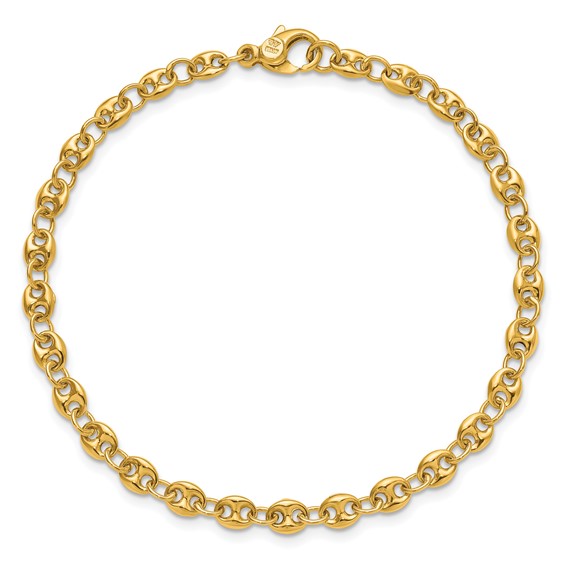 Herco 18K Polished 4.50mm Puffed Mariner Link 7.75 Inch Bracelet