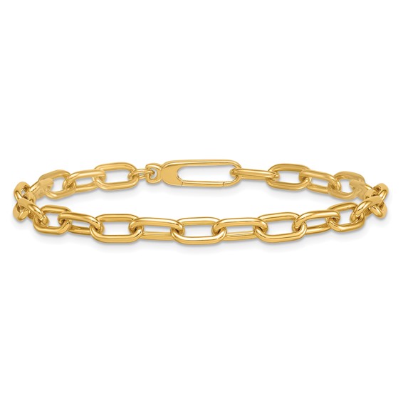 Herco 18K Polished 5mm Oval Link 7.25 Inch Bracelet