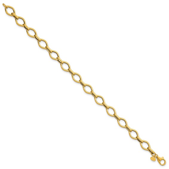 Herco 18k Polished Geometric & Oval Link 7.75 Inch Bracelet