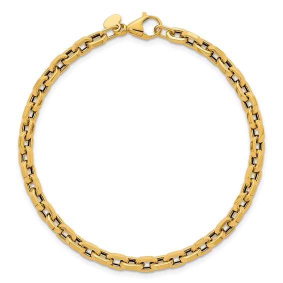 Herco 18k Polished Hexagon Oval Link 7.5 Inch Bracelet