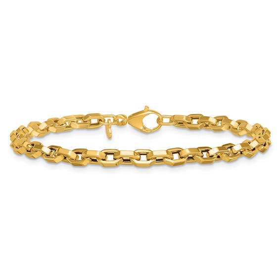 Herco 18k Polished Hexagon Oval Link 7.5 Inch Bracelet
